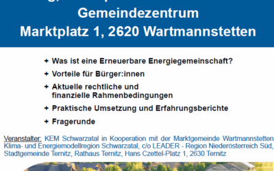 Wartmannstetten – Infoabend Erneuerbare Energiegemeinschaften (eEG)